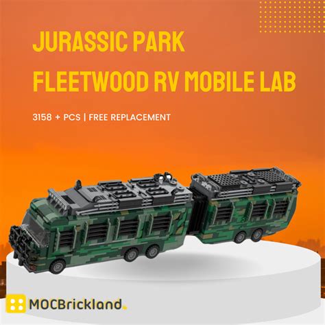 Jurassic Park Fleetwood RV Mobile LAB MOC 112801 Movie With 3158 Pieces