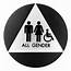 All Gender Restroom Sign California Handicap Symbol Brushed Aluminum 