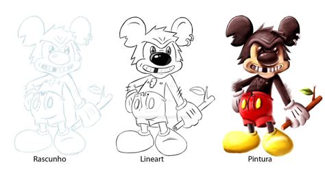 Bad Mickey Lineart And Sketch By Marcsantana On Deviantart
