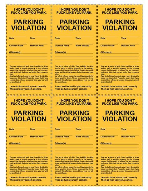 Fake Parking Ticket Printable A Comprehensive Guide All Business