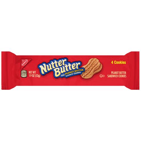 Nutter butter peanut butter sandwich cookies satisfy the peanut butter lovers in your family with a snack that's ready to enjoy. Nutter Butter Snack Pack 1.9oz (56g) - American Fizz