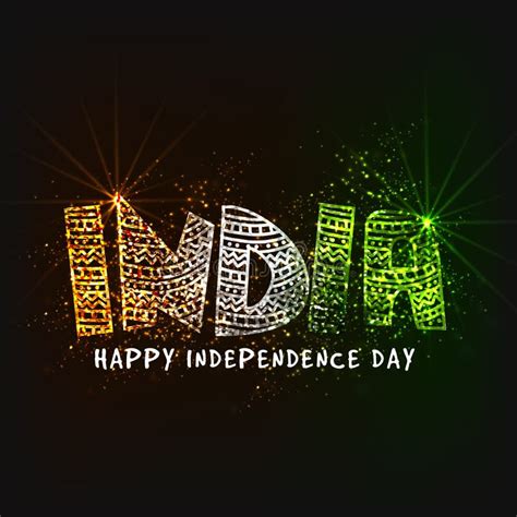 Tricolor Text For Indian Independence Day Stock Illustration