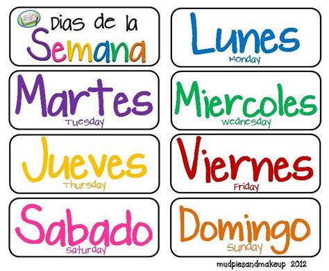 Spanish Days Of The Week5 Image