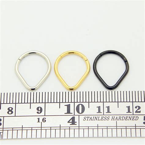 Triangle Septum Ring V Shape Hinged Septum Ring Septum Etsy Uk