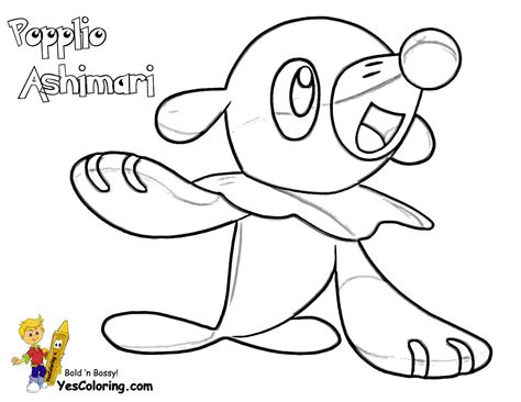 Pokemon Coloring Pages Popplio | BubaKids.com