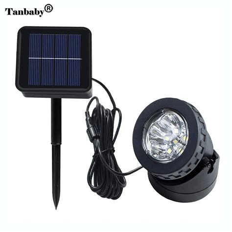 Tanbaby Solar Powered Underwater Spotlight 6 Leds Adjustable Waterproof