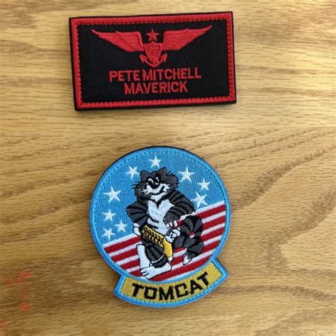 Pete Mitchell Top Gun Maverick Tomcat Embroidery Patch Hook And Loop