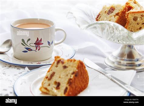 Traditional Tea And Cake In The Uk Stock Photo Alamy