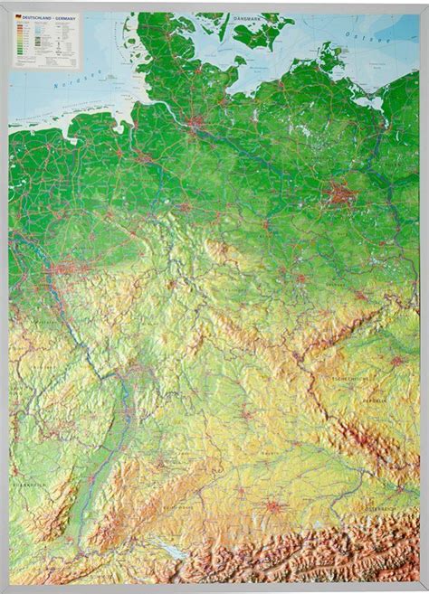 Relief Wall Map Germany 77 X 57 Cm Georelief La Compagnie Des