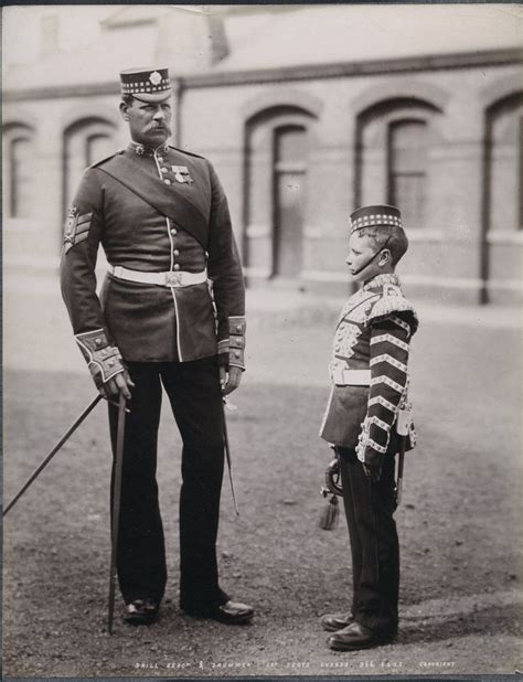 C1890s Photo Army Regiment Uniform Drill Sgt And Drummer 1st Scots