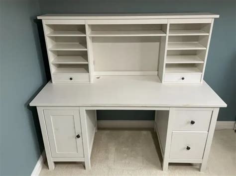 Ikea Hemnes Office Desk In White Stain With Add On Unit £7000