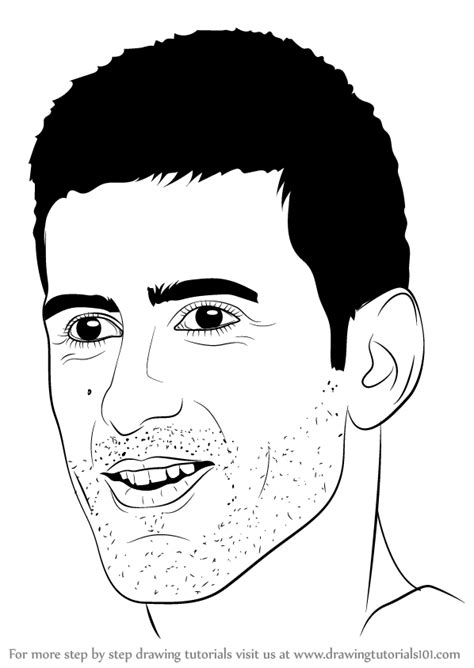 How To Draw Novak Djokovic Tennis Players Step By Step Drawingtutorials Com