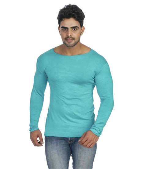 Lycra Green Cotton Blend Round Neck Full Sleeves T Shirt Buy Lycra