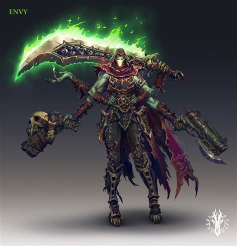 Envy, Daryl Mandryk ArtStation | Darksiders 3, Weapon concept art