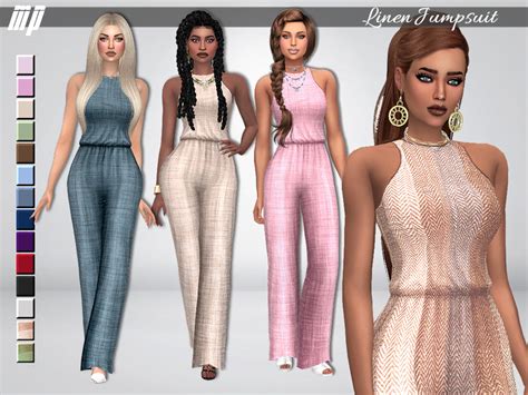 The Sims Resource Mp Linen Jumpsuit