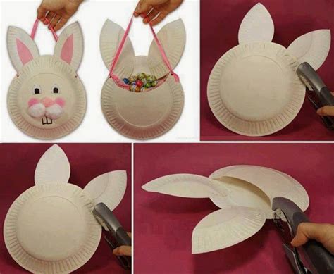 Easter bunny basket with sweat treats can be easter craft ideas will help small children to develop their creative skills. How To Make Easter Paper Plate Basket Pictures, Photos, and Images for Facebook, Tumblr ...