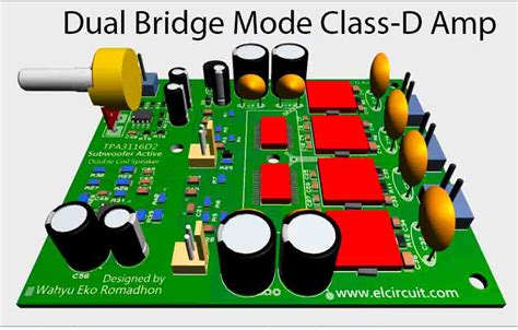 Subwoofer Power Amplifier Class D Dual Bridge Tpa3116d2 Electronic