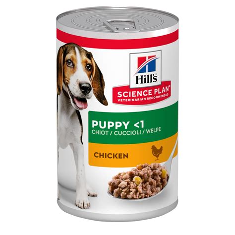 6 healthy puppies getting nutrition at feeding time. Science Plan™ Puppy Savoury Chicken