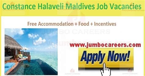 A new opening hotel in the maldives needs professional bartenders. Constance Halaveli Maldives Latest Job Vacancies