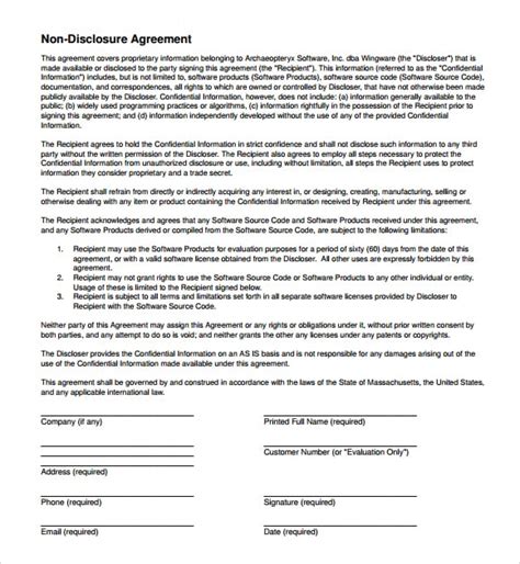 7 Free Non Disclosure Agreement Templates Excel Pdf Formats