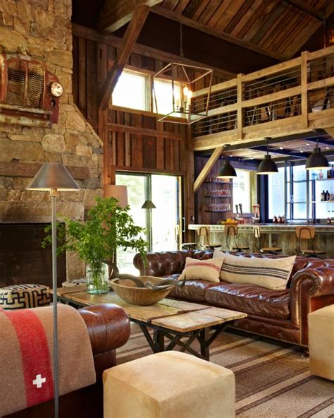 Cozy Rustic Living Area With Stone Fireplace Hgtv