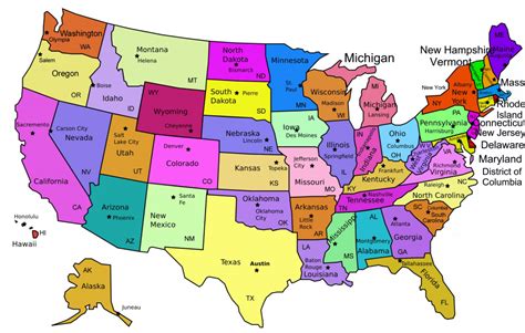 Printable Map Of Usa With State Names And Capitals Printable Us Maps