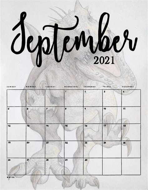 Dinosaur 2021 Calendar Calendar Decal 2021 Calendar Calendar