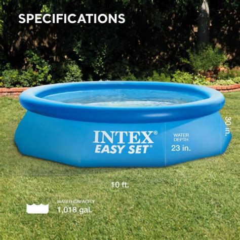 Intex Easy Set 10 Foot X 30 Inch Above Ground Inflatable Round Swimming