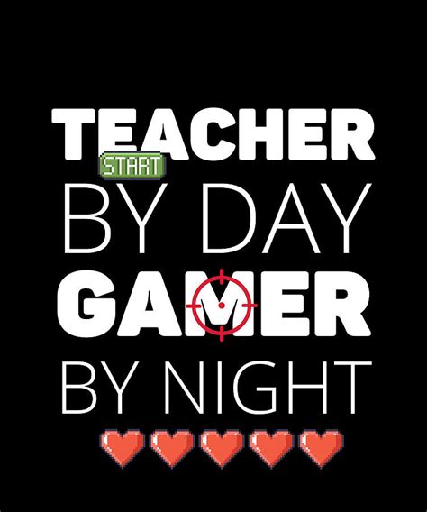 Teacher By Day Gamer By Night Funny Teacher Cool Painting By Kennedy