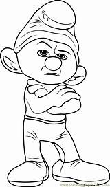 Smurf Coloring Grouchy Smurfs Village Lost Pages Cartoon Coloringpages101 Color Printable sketch template
