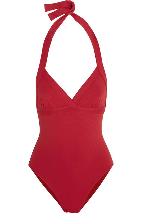 Lyst Eres Les Essentiels Cassis Halterneck Swimsuit In Red
