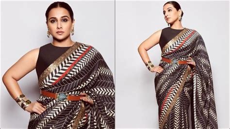 Vidya Balans Vogue Belted Saree Worth Rs 99k And Sleeveless Blouse