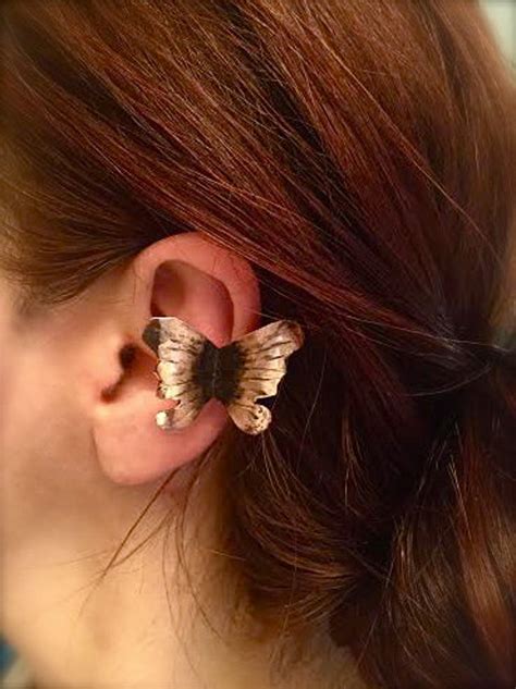 Butterfly Ear Cuff Hand Forged Copper Or Bronze Etsy