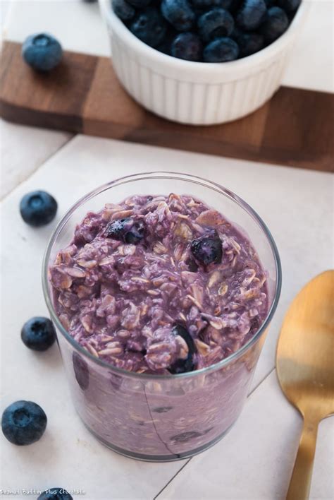 Healthy Blueberry Overnight Oats — Peanut Butter Plus Chocolate