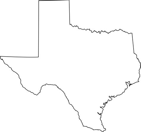 Texas State Line Art - Free Clip Art