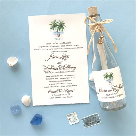 The most common beach theme wedding invitations material is polyester. CURRENT PROJECT: STACIE + MICHAEL | Custom Invitations ...