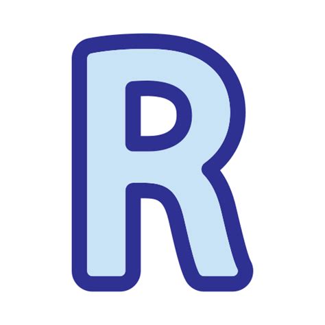Letter r Generic Blue icon