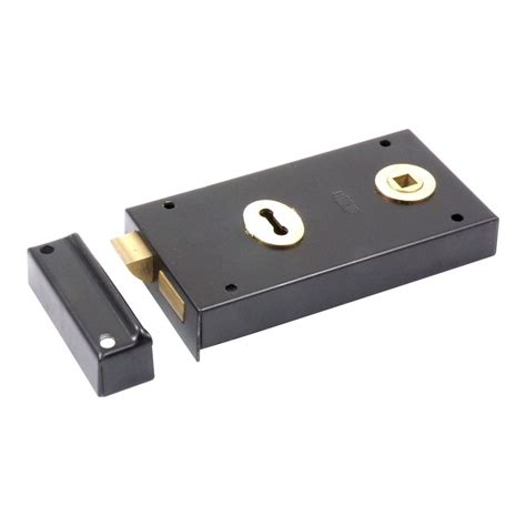 Electronic access control, locksets, padlocks 5.5" (140mm) Union 1448 Black Steel Surface Mounted Rim ...