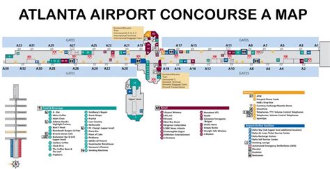 Atlanta Airport Map Concourse T A B C D E ️atlanta Airport