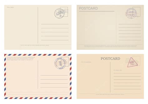 Premium Vector Vintage Postcard And Air Mail Envelope Template