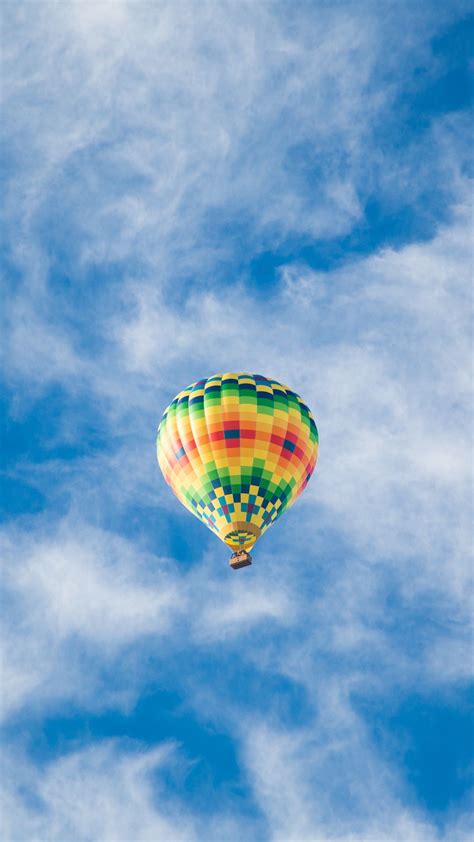 Download Wallpaper 1080x1920 Air Balloon Clouds Sky Flight Samsung