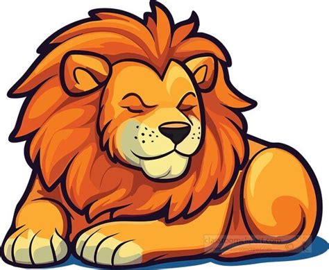 Lion Clipart Sleeping Large Male Lion