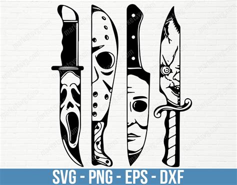 Horror Movie Characters In Knives Svg Michael Myers Svg Jason