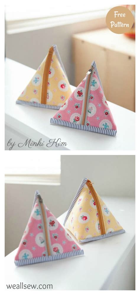 Triangle Zipper Pouch Free Sewing Pattern