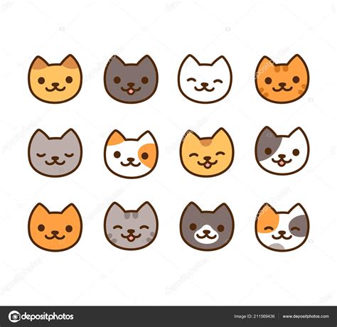 What are the best japanese cartoons? Cute Cartoon Kitties Japanese Kawaii Style Simple Minimal ...