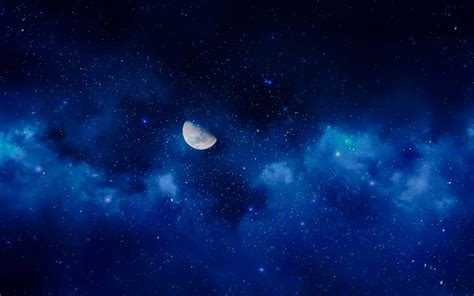 Download Wallpaper 3840x2400 Moon Night Stars Sky Full Moon 4k