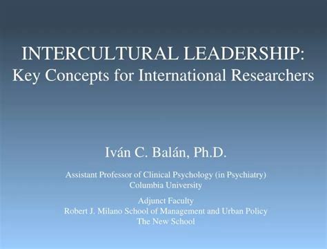 Ppt Intercultural Leadership Key Concepts For International