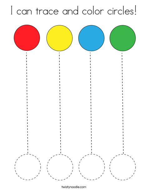 Three Circles With The Words I Can Trace And Color Circles