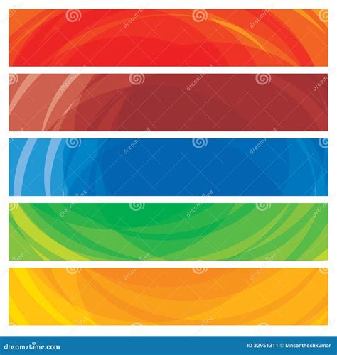Abstract Artistic Colorful Collection Of Banner Templates Stock Vector