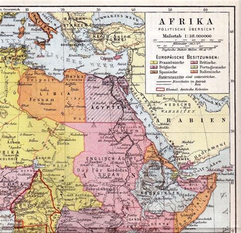 1924 Africa Colonial Possessions Of European Great Powers Etsy